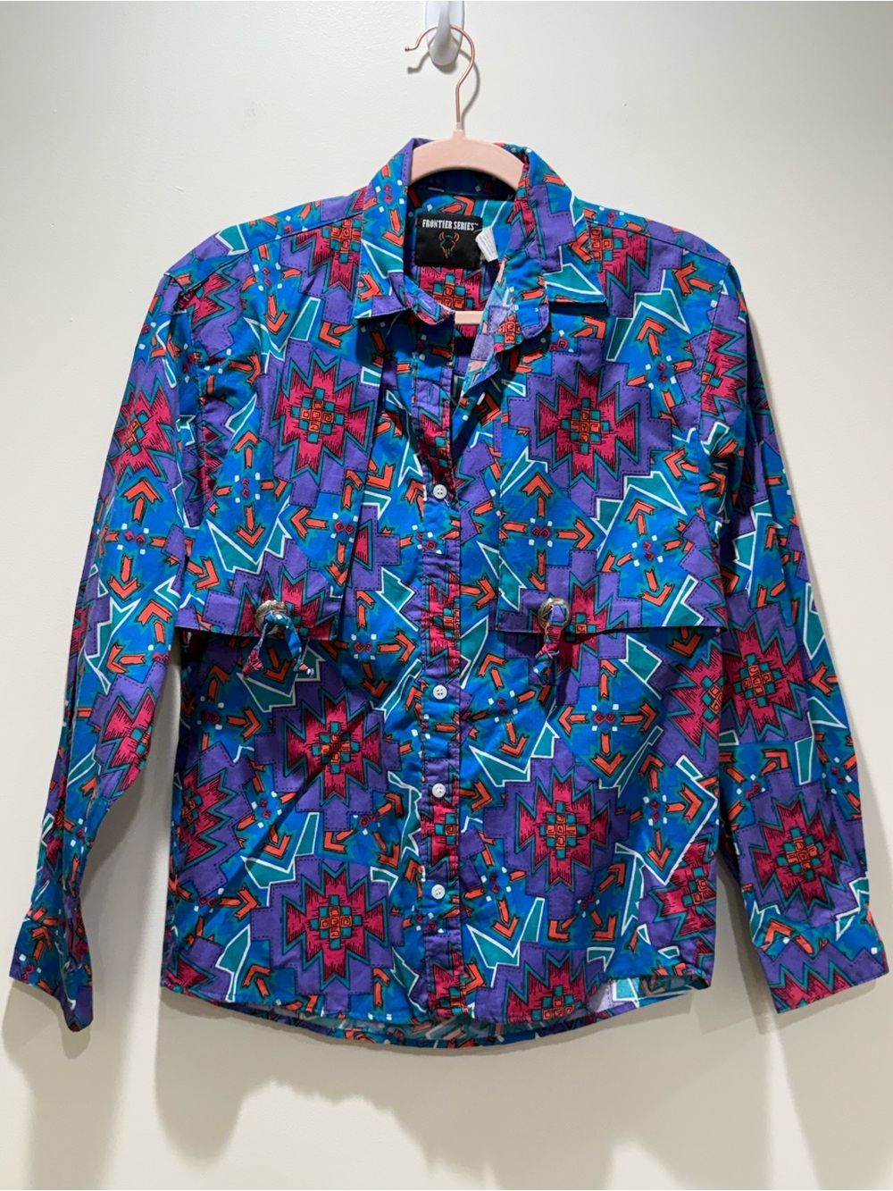 Vintage Frontier Series Southwestern Western Button Up Geometric Shirt